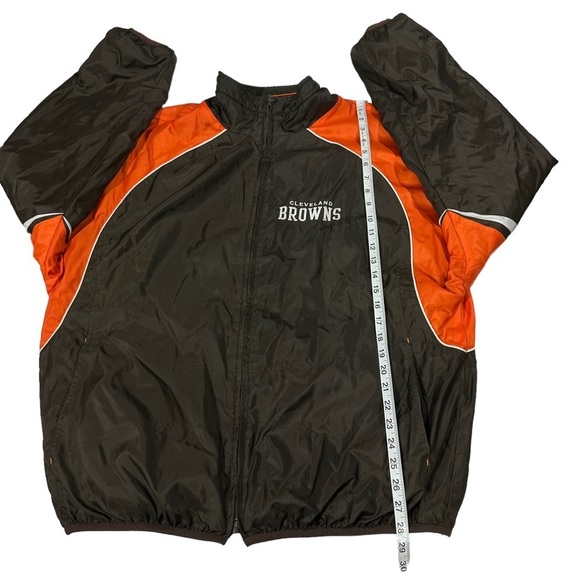 NFL Cleveland Browns Orange Reversible Full Zip Jacket Sz L Embroidered Nylon - Picture 14 of 16